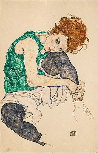 Schiele, Egon. Seated Woman with Bent Knee. 1917.